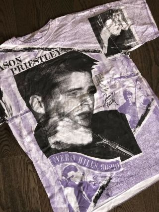 Vintage 90s Jason Priestley 90210 T - Shirt Size Large All Over Print Single Stage