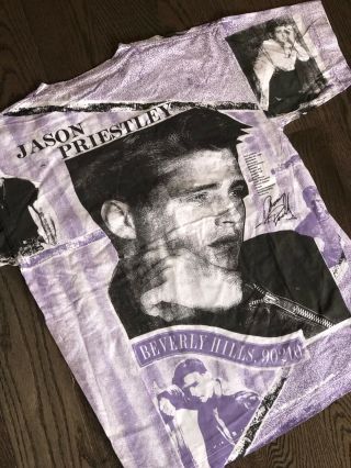 Vintage 90s Jason Priestley 90210 t - shirt size large All over print single stage 7