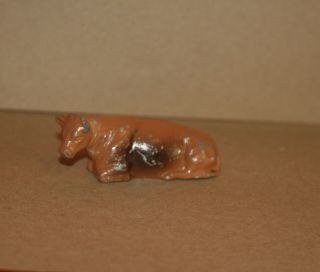 Vintage Lead Toy Cow Laying - Farm Animals - 100 Figure L 366