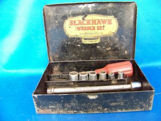 Vintage 1/4 " Drive Blackhawk Wrench Set No.  11 Nd Made In U.  S.  A.  Rare