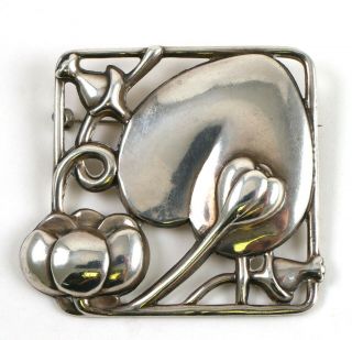 Vtg Signed Mcclelland Barclay Art Nouveau Sterling Silver Pin Brooch Peach Style