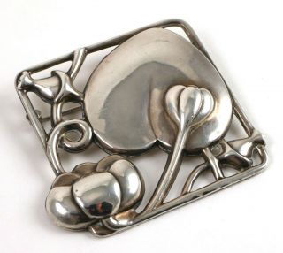 Vtg Signed McClelland Barclay Art Nouveau Sterling Silver Pin Brooch Peach Style 2