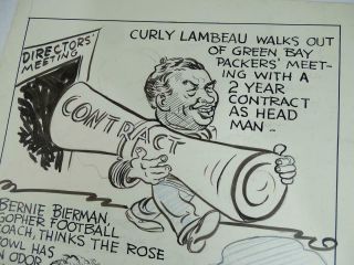 Vtg Frank Marasco Milwaukee Cartoon Sketch Drawing Green Bay Packer Lambeau 1949 2