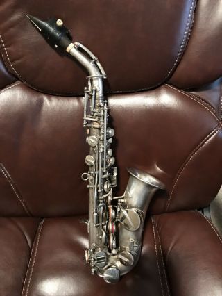 Vintage Jw York And Son 1922 Buescher Curved Soprano Saxophone