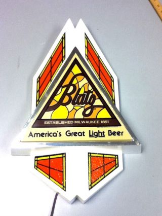 Blatz Lighted Beer Sign Vintage 1979 Bar Light Illuminated Wall Brewery Old Ia2