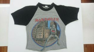 Vintage Iron Maiden T - Shirt 1985 Powerslave Tour Radio City Music Hall