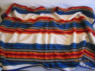 Vintage Pendleton Beaver State Robe Shawl Striped Serape Wool Blanket 57 " X 72 "