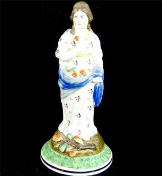 N707 C1820 Antique Staffordshire Pearlware Figure Figurine Of Pomona