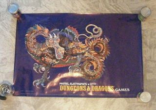 Rare Vintage 1982 Dungeons & Dragons Mattel Tsr Game Poster 24x36