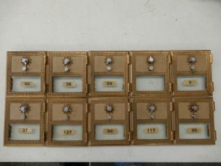 Ten 2 Vintage 1965 Post Office Box Doors With Combination Made By National Lock