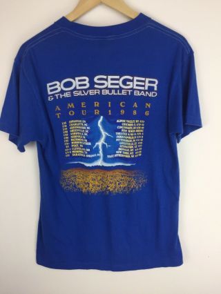 Vtg 80s Bob Seger Silver Bullet Band American Storm Tour Sz M/L T - Shirt 50/50 2