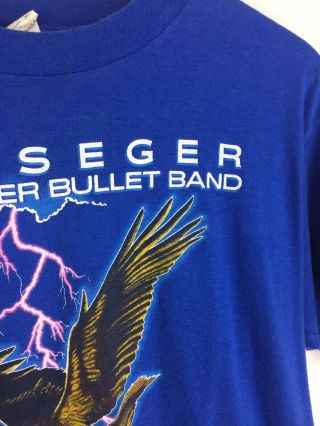 Vtg 80s Bob Seger Silver Bullet Band American Storm Tour Sz M/L T - Shirt 50/50 4