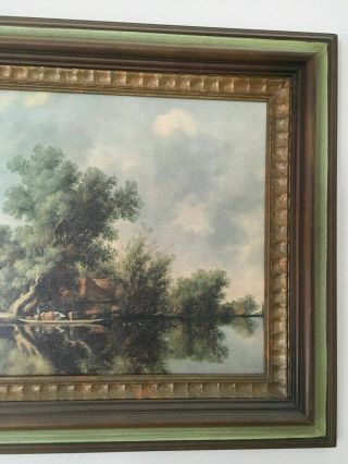 Rare Antique Vintage Fine Hardwoods Rubens Print Landscape Framed 3