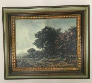 Unique Rare Antique Vintage Fine Hardwoods Rubens Print Landscape Framed