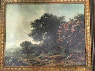 Unique Rare Antique Vintage Fine Hardwoods Rubens Print Landscape Framed 3