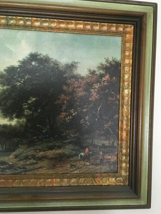 Unique Rare Antique Vintage Fine Hardwoods Rubens Print Landscape Framed 4