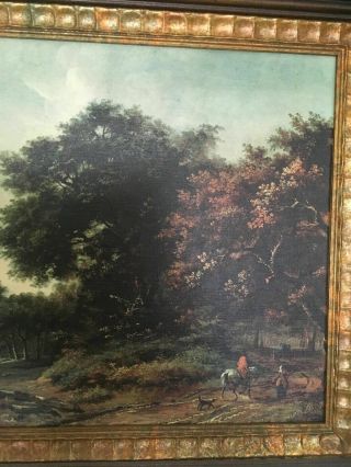 Unique Rare Antique Vintage Fine Hardwoods Rubens Print Landscape Framed 5