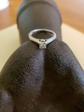 Vtg Designer Jtw Sterling Silver 1/4 Ct Solitaire Diamond Engagement Ring Sz 7