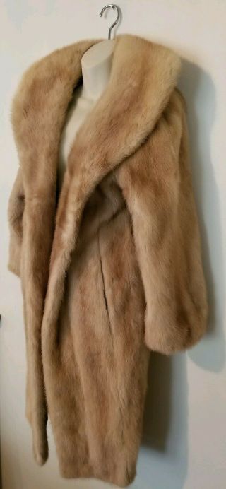 Vintage Custome Made Women ' s Cain - Sloan Mink Fur Coat 1960s Size 8 - 10 2