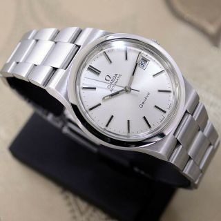 [GI]1973 ' s VINTAGE OMEGA GENEVE AUTOMATIC SILVER DIAL DATE DRESS MEN ' S WATCH 2