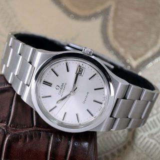 [GI]1973 ' s VINTAGE OMEGA GENEVE AUTOMATIC SILVER DIAL DATE DRESS MEN ' S WATCH 4