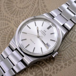 [GI]1973 ' s VINTAGE OMEGA GENEVE AUTOMATIC SILVER DIAL DATE DRESS MEN ' S WATCH 6