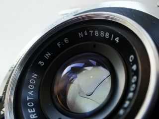 C.  P.  Goerz Rectagon 75mm F6 Lens For 4x5 Camera,  Rare Synchro - Compur - 1 Version