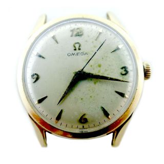 Omega Vintage Ivory Dial 14kt Gold Filled Watch Head Or Repairs