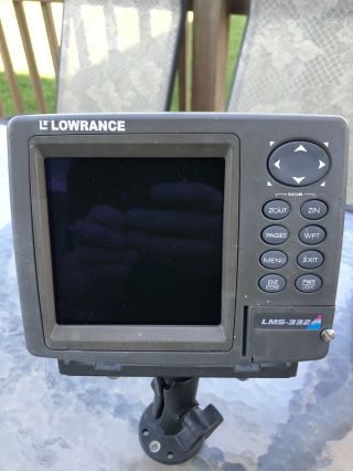 Lowrance Lms - 332c Gps Fishfinder Complete W All Cables And Mount