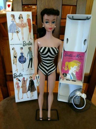 Vintage Barbie Doll 5 Ponytail Brunette Fantastic Complete