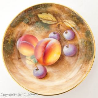 Vintage Royal Worcester Peach Fruit Painted Pin Dish Signed By Roberts