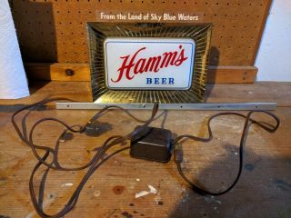 Vintage 1950 - 60 ' s HAMM’S Beer Lighted Sunburst Sign 2