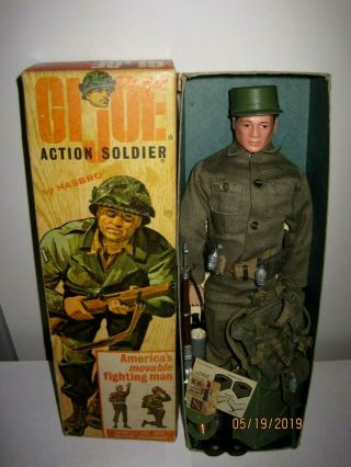 Vintage 1964 Gi Joe Action Soldier Brown Head Whit Rare Box 7700 Nr