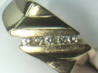Vintage 10k Yellow Gold Round Cut Diamond Ring,  Sz 8.  5.  3.  9gm.