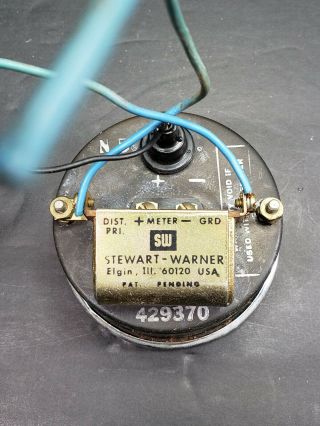 Vintage Stewart Warner 429370 SW 8K RPM Green Line Tachometer Column Mount RPM 5