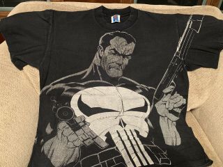 Vintage Marvel Comics The Punisher Worn Shirt Xl Frank Castle John Beatty
