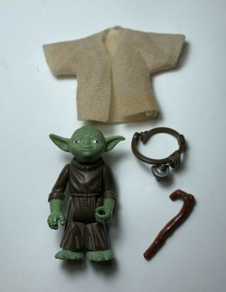 Vintage Star Wars Yoda No COO 65C Near Complete w/ EPM Rubbery Cane,  Robe,  Belt 3