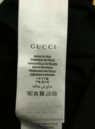 Gucci Washed Vintage T - Shirt Men ' s Black Distressed Logo Tee - Size M 3