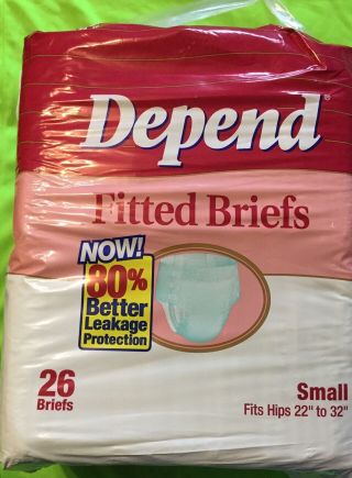 Case Of 4 Vintage Depend Adult Fitted Diapers Size Small 26 Pack (1990 