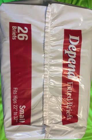 Case Of 4 VINTAGE DEPEND Adult Fitted diapers Size Small 26 Pack (1990 ' s) 2