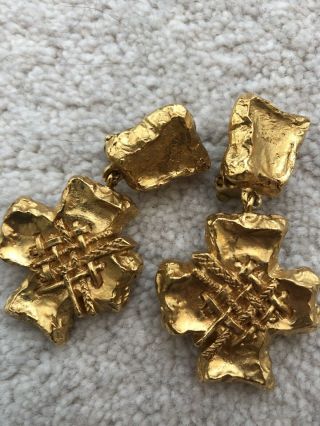 Vintage Christian Lacroix 1990s Gold Earrings