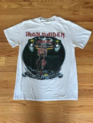 Vtg 80s Iron Maiden Eddie Lives Somewhere On Tour 1987 T Shirt Tee T - Shirt Rare
