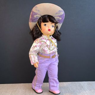 Vintage TERRI LEE DOLL In GENE AUTRY Autographed Pink & Purple Outfit 16” 5