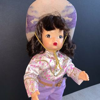 Vintage TERRI LEE DOLL In GENE AUTRY Autographed Pink & Purple Outfit 16” 7