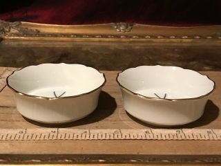 2 Vintage Meissen Aquatinta Seit 1934 Porcelain Small Dish/ Bowls Gold Rim 3 