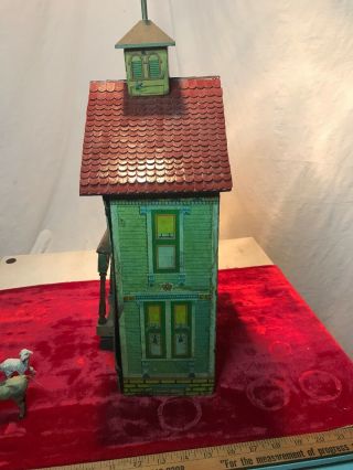 Antique Two Story Schoenhut Cardboard And Wood Fully Furnished Doll House 11
