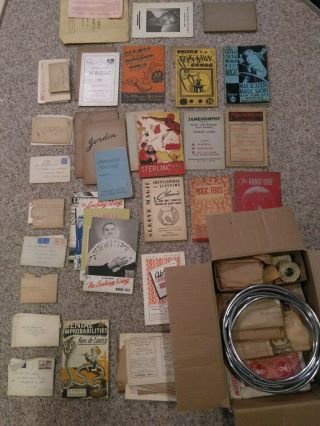 Vintage 1940s - 50s Magic Catalogs Personal Magician Letters Notes Correspondence