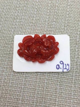 Vintage Natural Coral Japanese Aka Ox - Blood Flowers For Ring