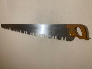 Vintage HENRY DISSTON 514 one man cross cut saw.  LANCE PERFORATED 42 - 1/2” 3