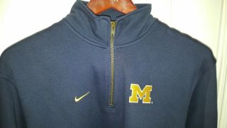University Of Michigan Nike Mens Medium 1/4 Zip Pullover Vintage 2006 Rare